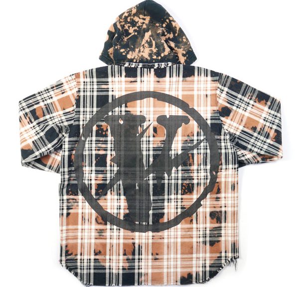 VLONE ×Fragment Design×THE PARKING GINZA FLANNEL ACID WASH WITH HOOD